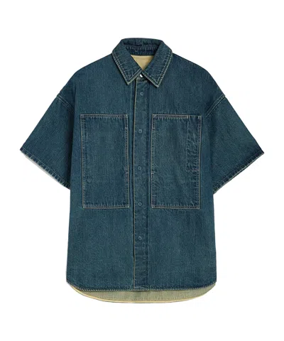 Jil Sander Short-sleeved Denim Shirt In Blue