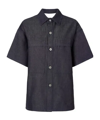 Jil Sander Short-sleeved Denim Shirt In Blue