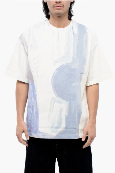 Jil Sander Short Sleeved Fire Extinguisher Printed T-shirt In White