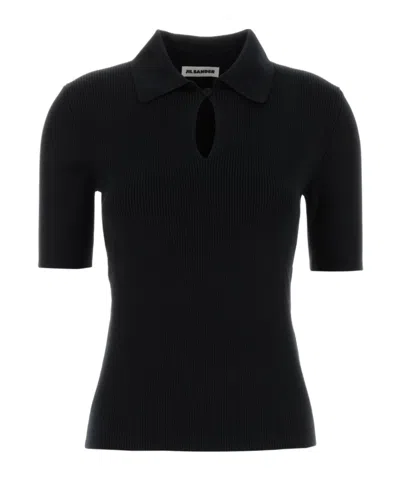 JIL SANDER SHORT-SLEEVED KNIT POLO SHIRT