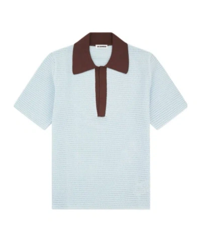 JIL SANDER SHORT-SLEEVED KNITTED POLO SHIRT