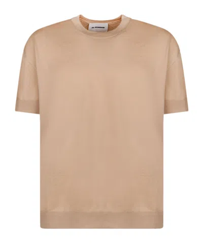 Jil Sander Short-sleeved Knitted T-shirt In Nude