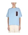 Jil Sander Short-sleeved Knitted Top In Blue