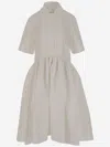 Jil Sander Short-sleeved Midi Dress In Neutral