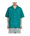 Jil Sander Green Nylon Overshirt With Boxy Fit In Green
