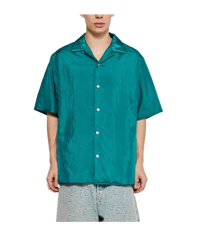 Jil Sander Short-sleeved Overshirt In Green