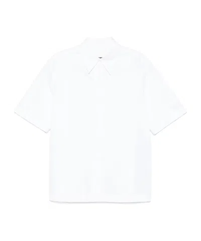Jil Sander Short-sleeved Poplin Shirt In White