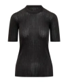 Jil Sander Short-sleeved Ribbed-knit Top In Black