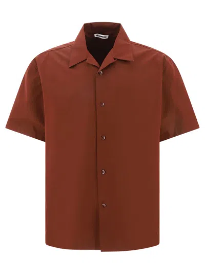 Jil Sander Short-sleeved Shirt In Brown