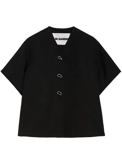 Jil Sander Short-sleeved Shirt In Black
