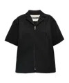 Jil Sander Short Sleeve Denim Shirt With Collared Neck In Black