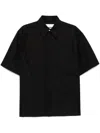 Jil Sander Buttoned Short-sleeved Shirt In Black