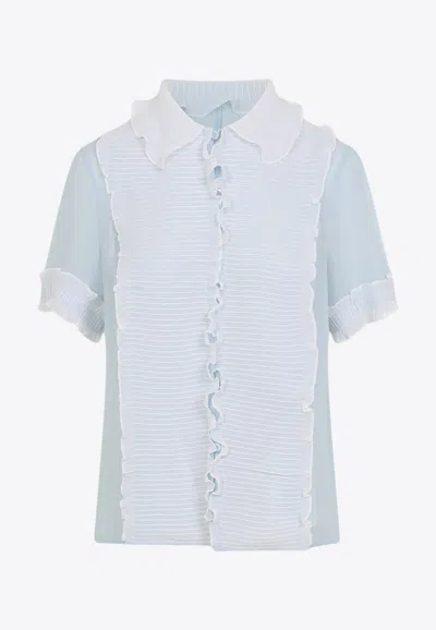 Jil Sander Short-sleeved Silk Shirt