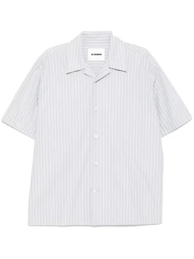 Jil Sander Gestreiftes Hemd In Grau