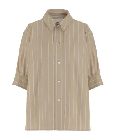 Jil Sander Short-sleeved Striped Shirt In Green