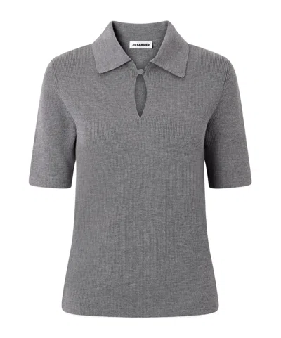 Jil Sander Short-sleeved Sweater In Gray