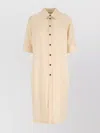 Jil Sander Short Sleeves Knee Length Dress In Neutral