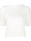 Jil Sander Short-sleeves Wool Top In Neutrals
