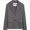 Jil Sander Short Tailored Wool Blazer In Gray