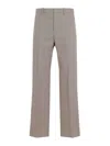 Jil Sander Checked Tailored Pants In Wool In Gray
