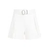 Jil Sander Mid Waist Optic White Cotton Shorts In Beige