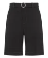 Jil Sander Belted Bermuda Shorts In Black