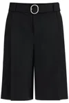 Jil Sander Gabardine Bermuda Shorts In Black