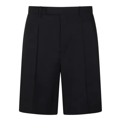 Jil Sander Blue Wool Canvas Double-layer Shorts