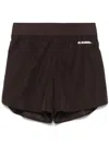 Jil Sander Lightweight Brown Shorts With Wide Waistband In Brown