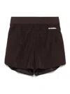 Jil Sander Lightweight Brown Shorts With Wide Waistband In Brown