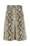Jil Sander Printed Leather Bermuda Shorts In Multicolor