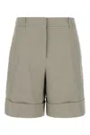 Jil Sander Bermuda Linen Shorts Back Pockets In Optic White