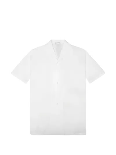 Jil Sander Short-sleeve Poplin Shirt In White