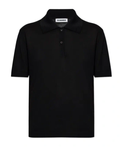 Jil Sander Short-sleeved Polo Shirt In Black