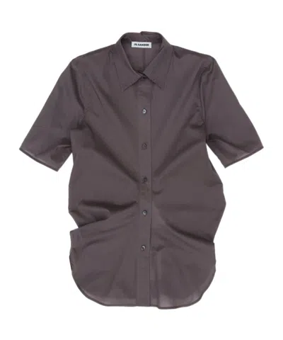 Jil Sander Short-sleeved Shirt In Brown