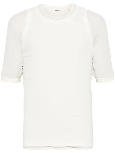 Jil Sander + Shortsleeved T-shirt Set (set Of Three) In White