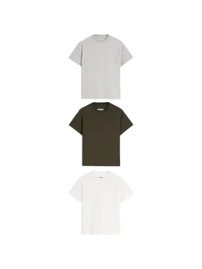 Jil Sander Short-sleeves T-shirts (set Of Three) In Multi