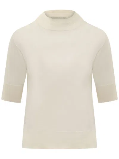 Jil Sander Cashmere And Silk Knit Sweater In White