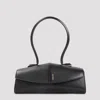 Jil Sander Linea Angular Leather Shoulder Bag In Black