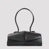 Jil Sander Linea Angular Leather Shoulder Bag In Black