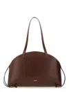 Jil Sander 'curve Medium' Brown Shoulder Bag With Embossed Logo On The Front And Curved Design