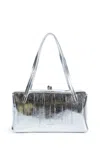 Jil Sander Shoulder Bag In Mirrored Leather In Silver