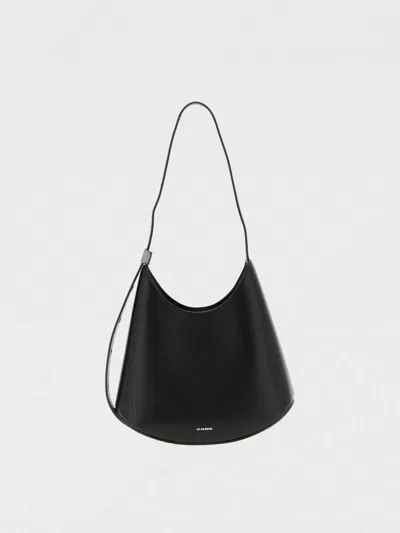 Jil Sander Medium Leather Shoulder Bag In Black