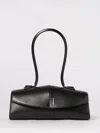 Jil Sander Linea Angular Leather Shoulder Bag In Black