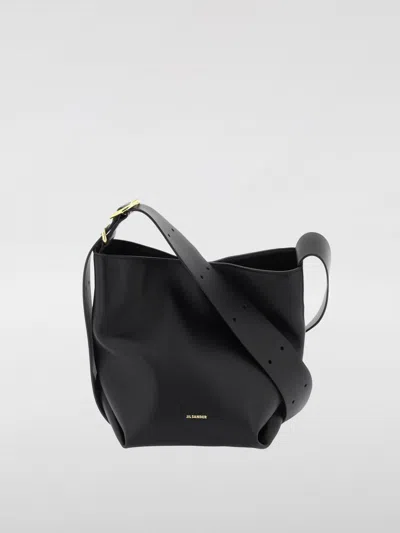 Jil Sander Leather Shoulder Bag In Black