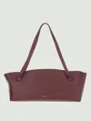 Jil Sander Bordeaux Leather Shoulder Bag In Burgundy