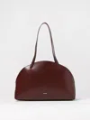 Jil Sander Chocolate Leather Medium Curve Shoulder Bag In Brown