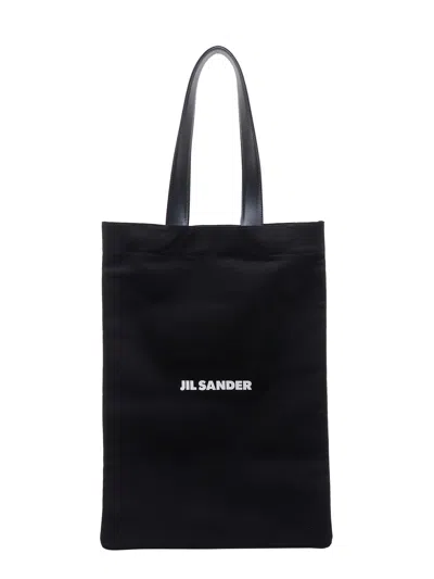 Jil Sander Tote Shoulder Bag In Nero