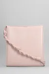 Jil Sander Unique Handle Leather Shoulder Bag In Rose-pink