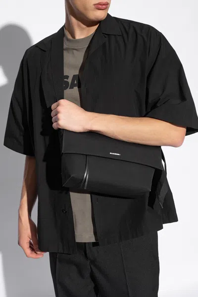 Jil Sander + Shoulder Bag With Logo In Navy Blue